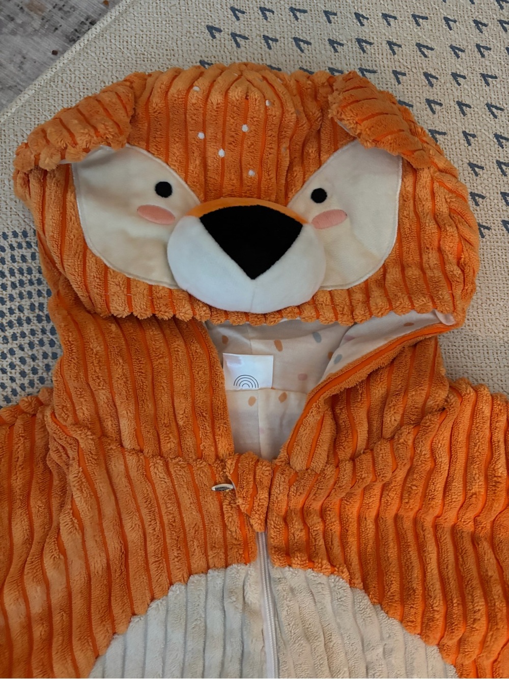 Cute Orange Fox Kids Halloween Costume Hooded Onesie